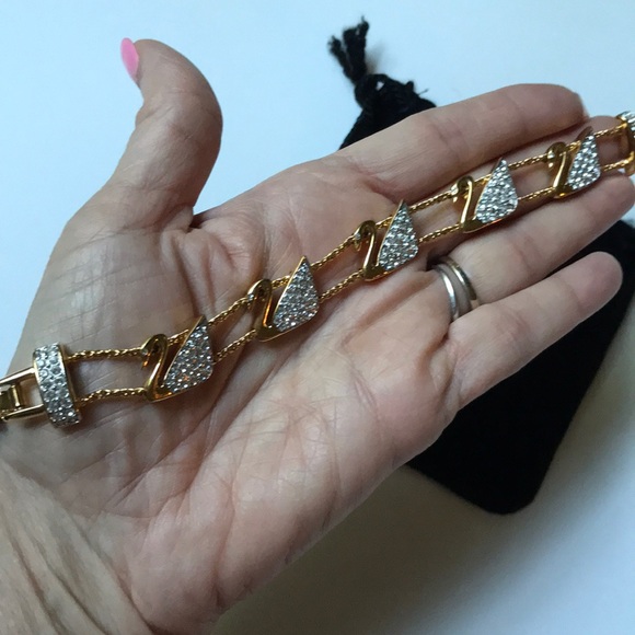 Swarovski Swan Double Chain Bracelet - Picture 4 of 9